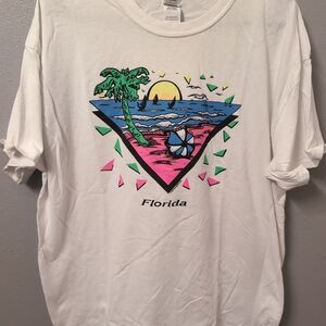 White Graphic T-Shirt with Florida Design